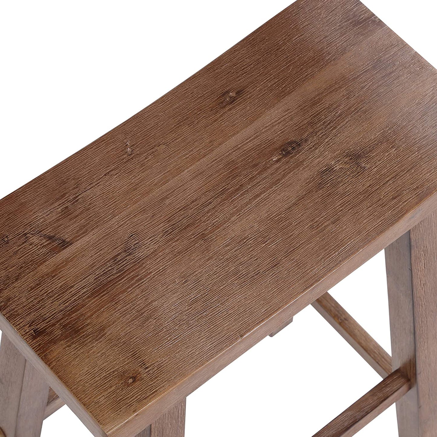 Bar Stool Height Saddle Stool, 29-Inch, Barn wood