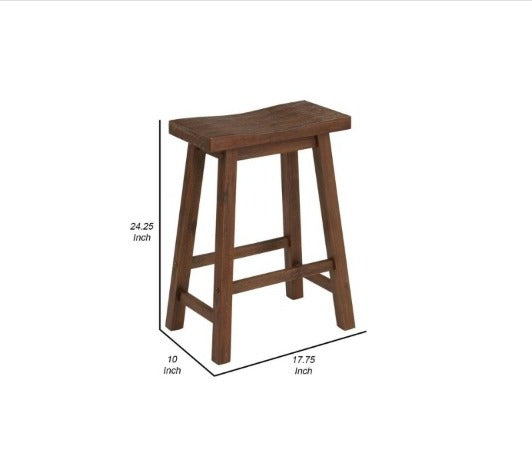 Bar Stool Height Saddle Stool, 29-Inch, Barn wood