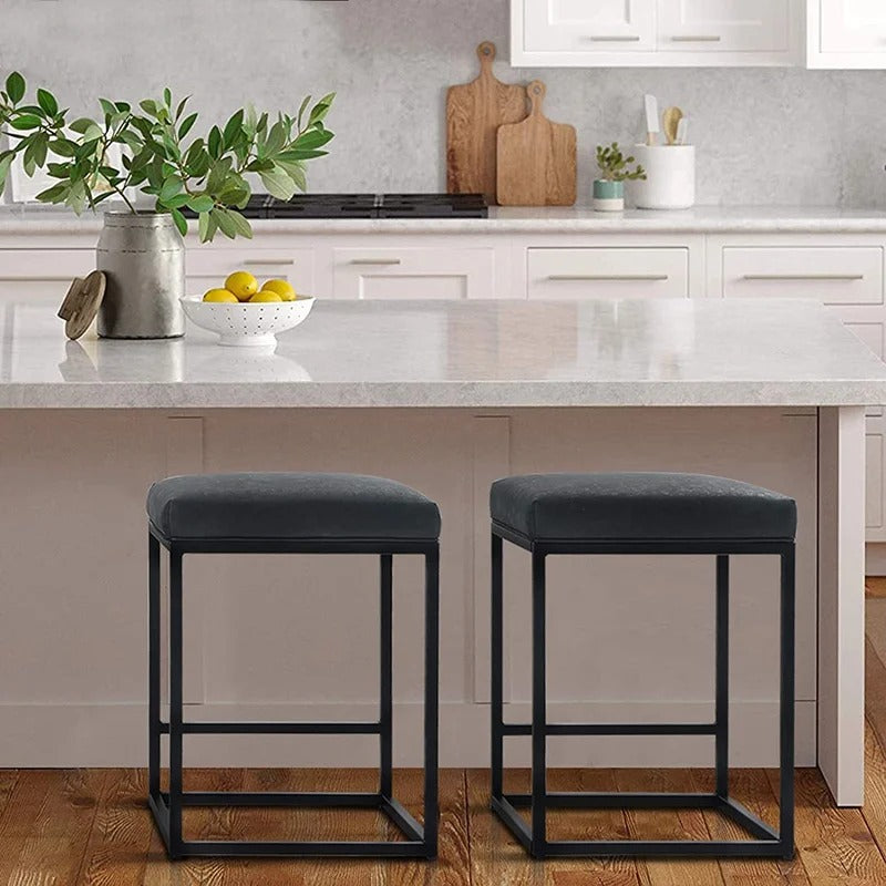 Bar Stool: Kitchen Counter Backless Industrial Stool Modern