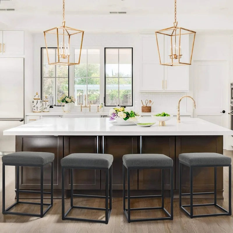 Bar Stool: Kitchen Counter Backless Industrial Stool Modern