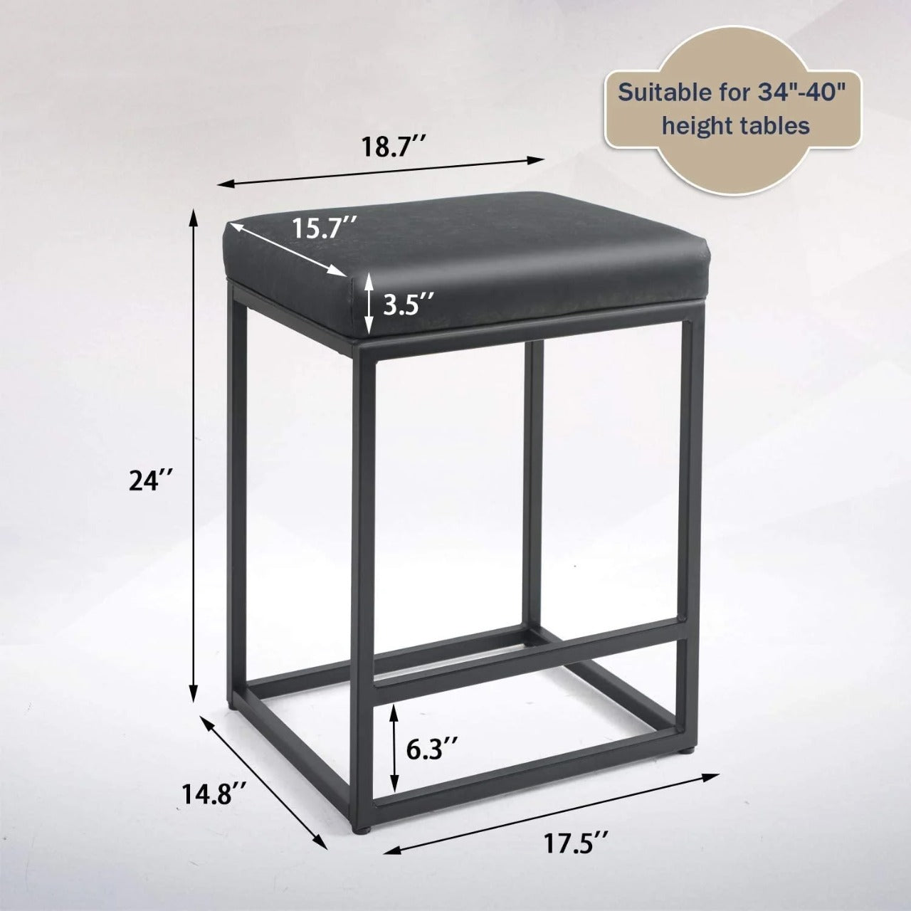 Bar Stool Kitchen Counter Backless Industrial Stool Modern