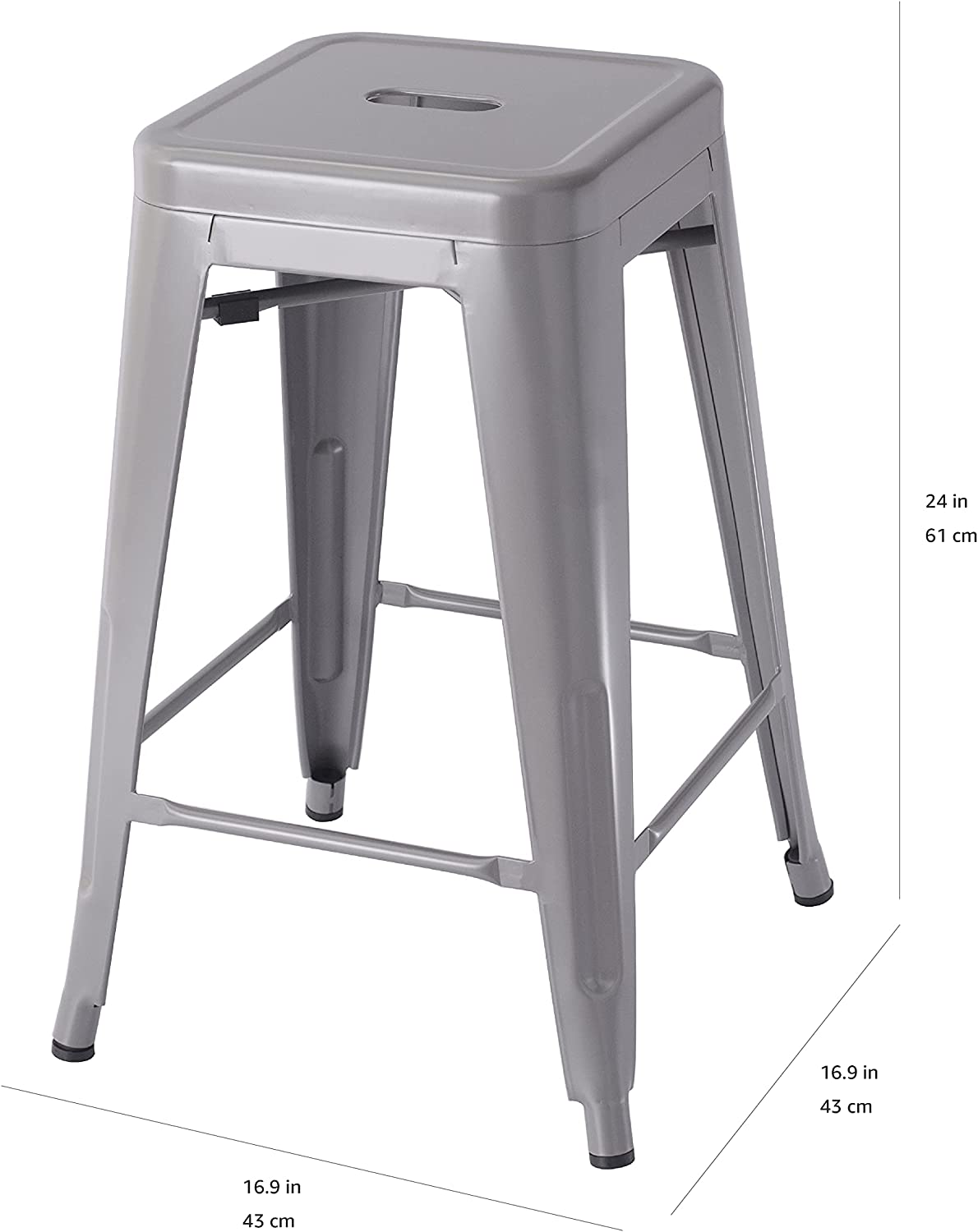 Bar Stool: Metal Bar Stools - 24-Inch, Set of 4, Black