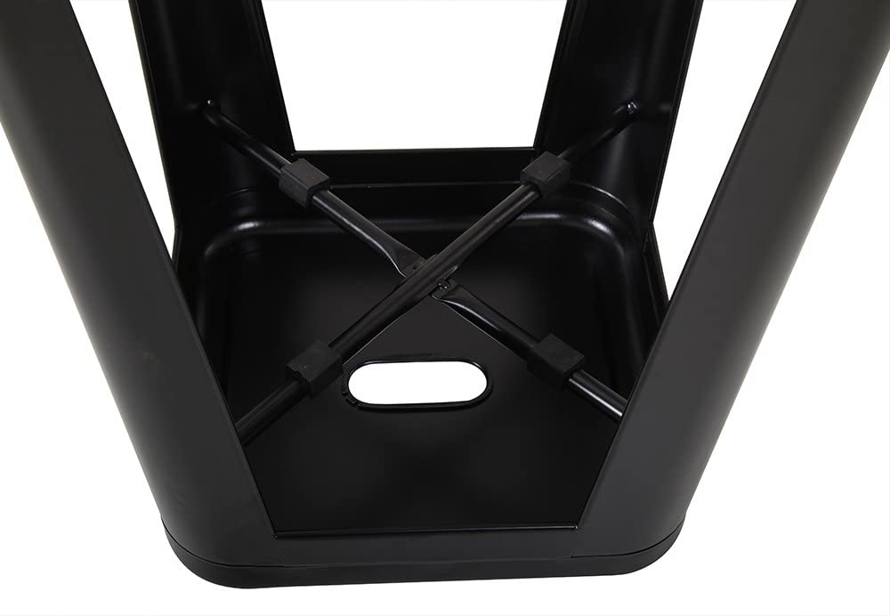 Bar Stool Outdoor Stackable Bar Stools with Square Seat, 30 Inches, Black