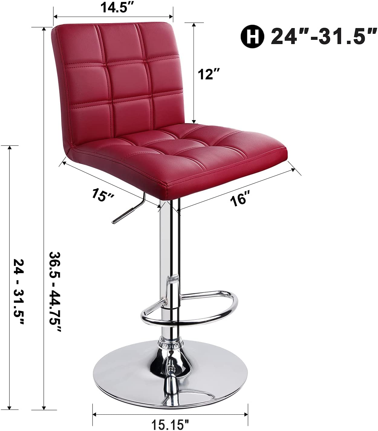 Bar Stool: Set of 2,Counter Height Swivel Stool by Leopard