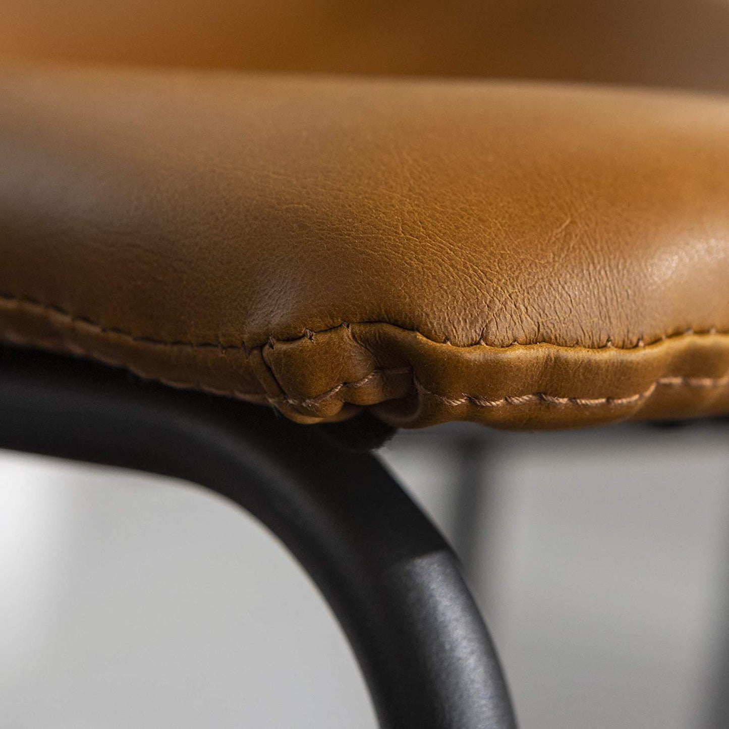 Bar Stool: Urban Industrial Faux Leatherette Armless Bar Chairs, Set of 2