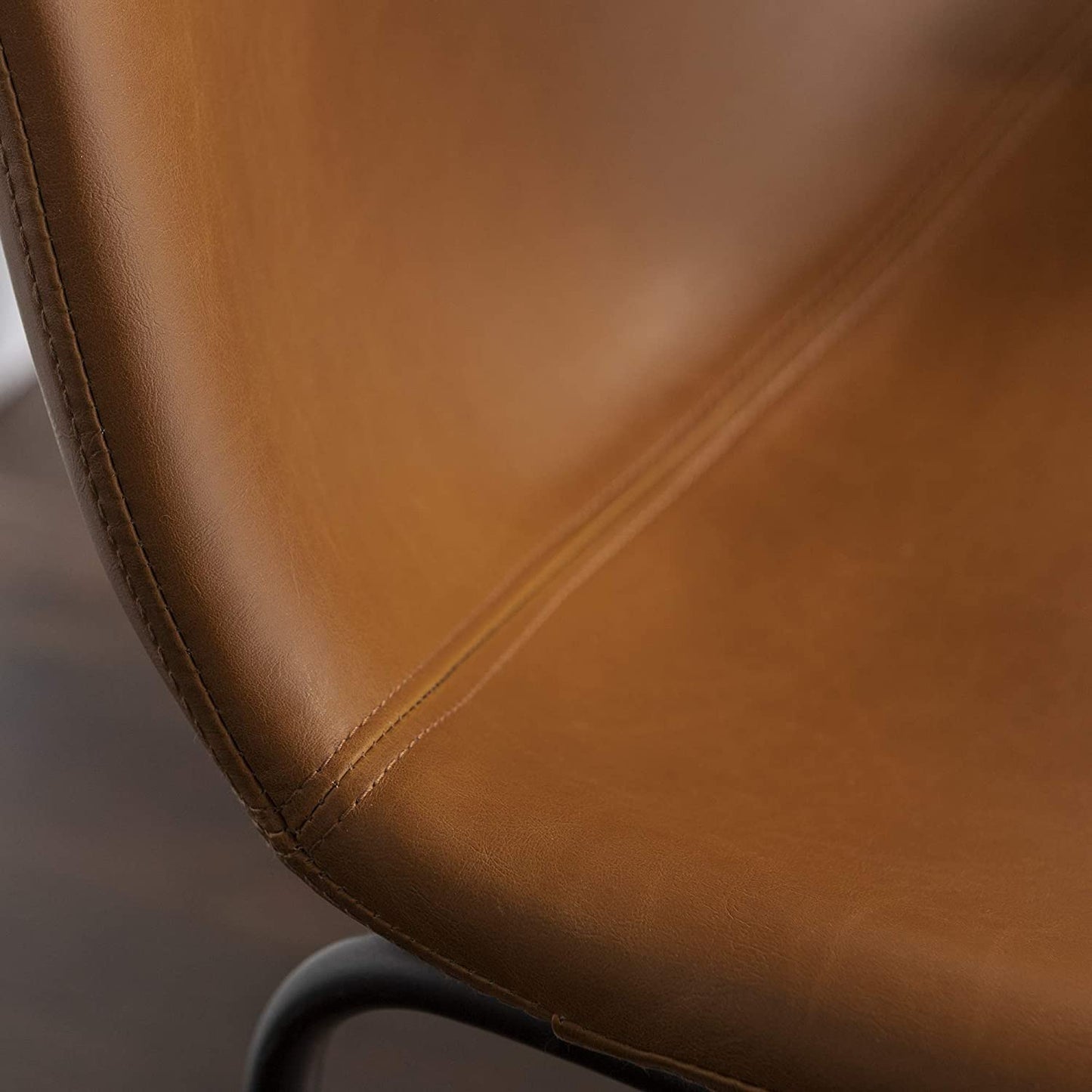 Bar Stool: Urban Industrial Faux Leatherette Armless Bar Chairs, Set of 2