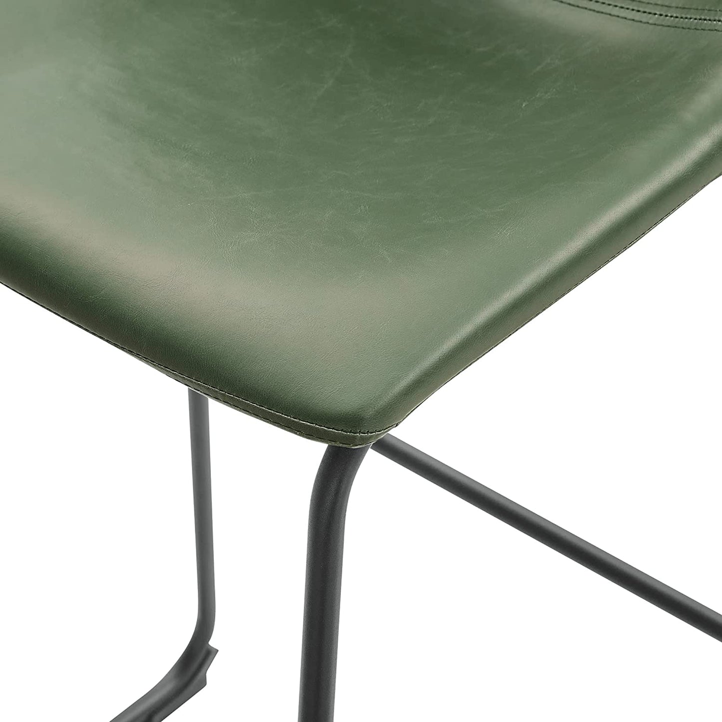 Bar Stool: Urban Industrial Faux Leatherette Armless Bar Chairs, Set of 2