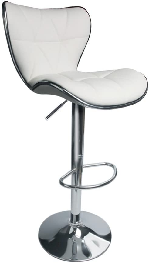 Bar Stools: PU Leatherette Padded with Back, Set of 2 ( Black )