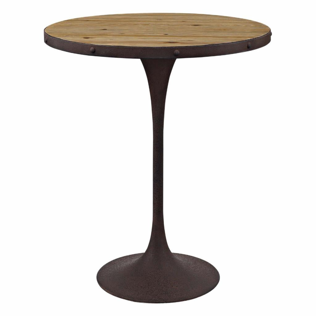 Bar Table: Brown Wooden Bar Table