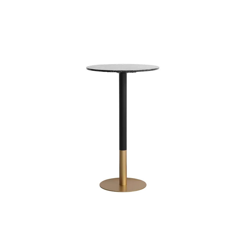Bar Table: Counter Height 23.5'' Stone Iron Pedestal Pub Table