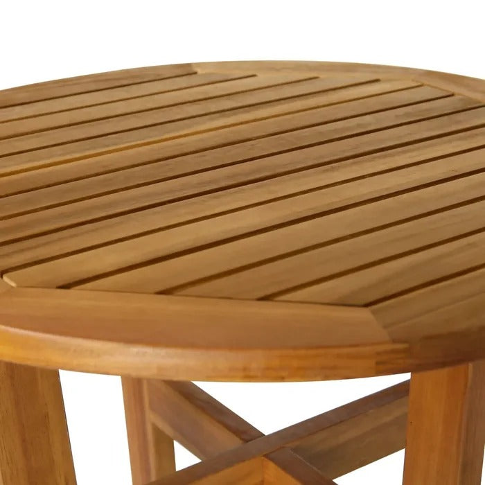 Bar Table Set: 2 - Person Bar Height Acacia Solid Wood Dining Set