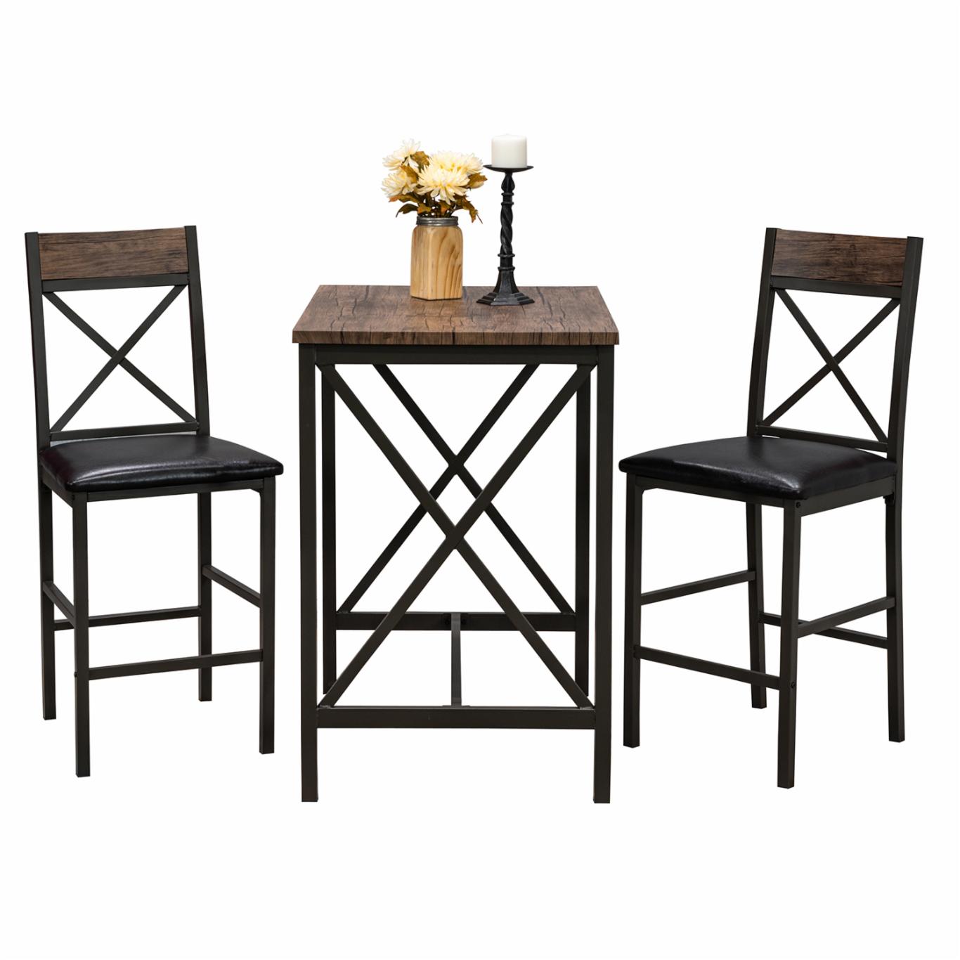 Bar Table Set: 3 Piece Counter Height Pub Set