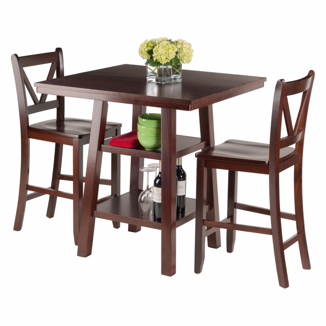 Bar Table Set: 3 Piece Counter Height Pub Set