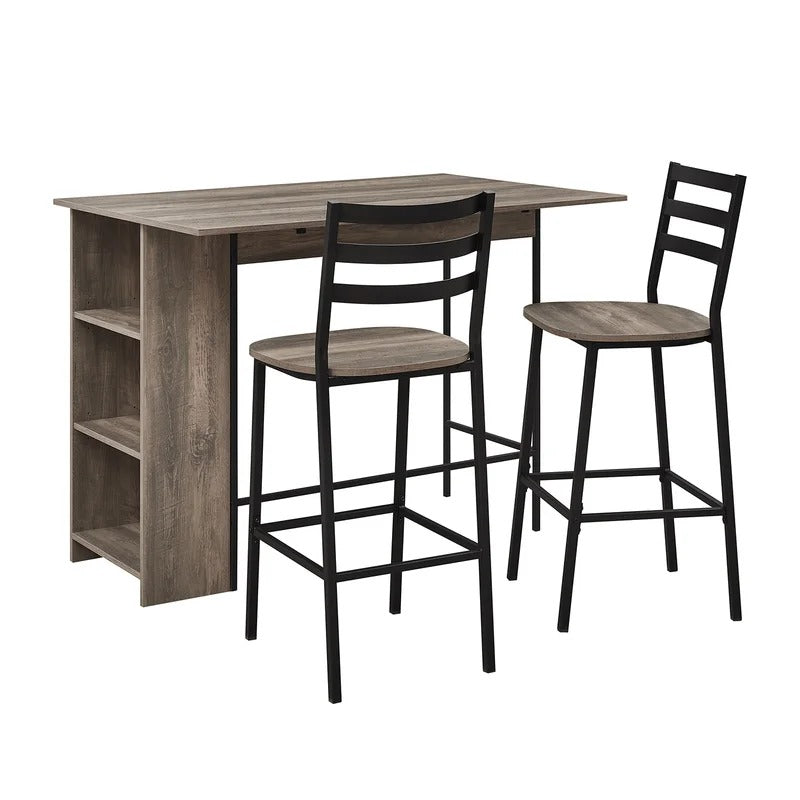 Bar Table Set: Counter Height Drop Leaf Pub Set