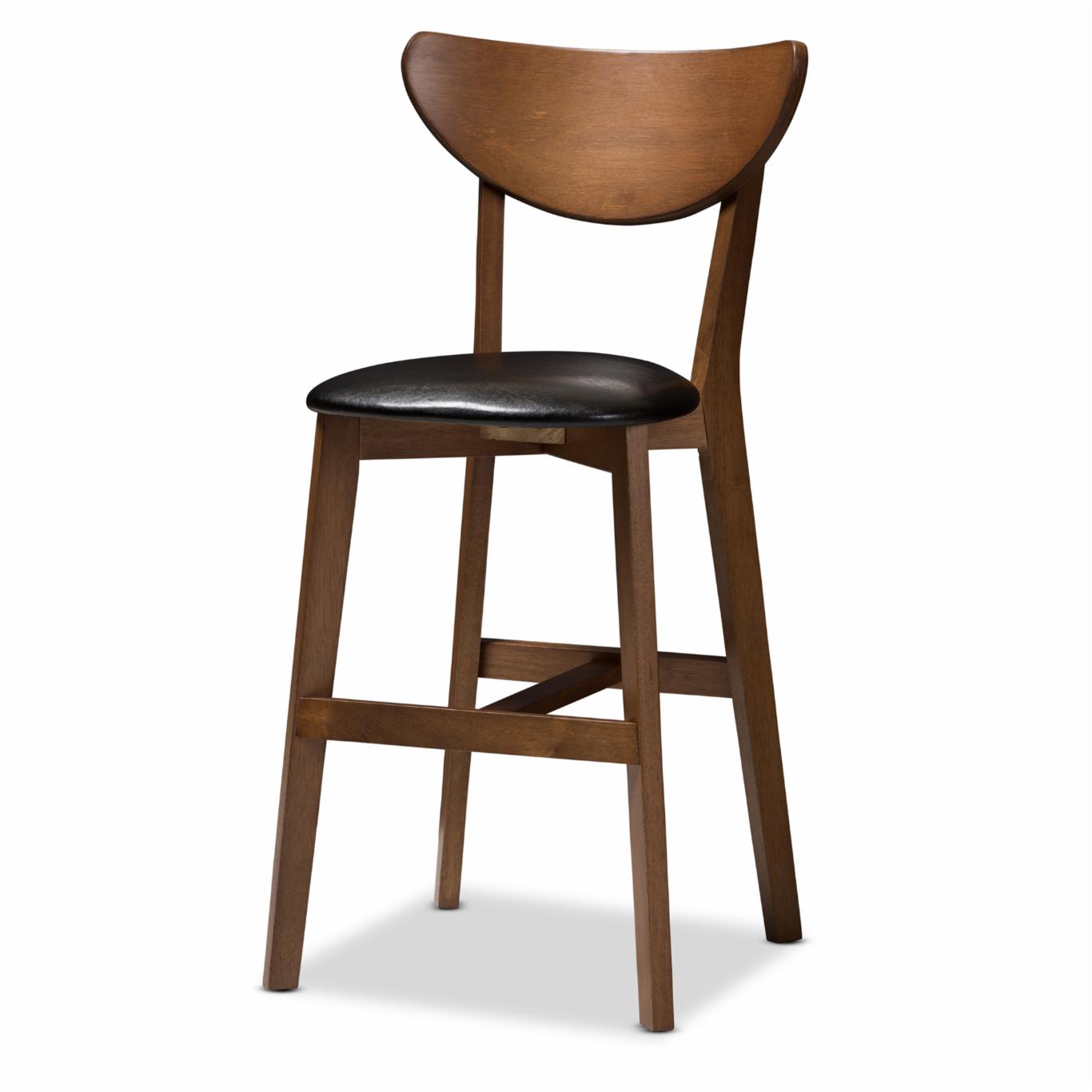 Bar Table Set: Modern Faux Leatherette Upholstered 5 Piece Pub Set