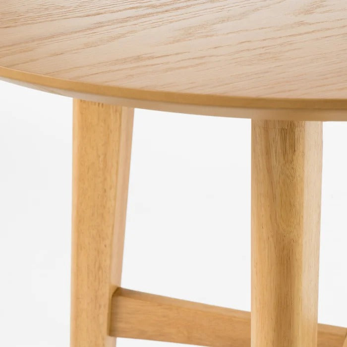 Bar Table Set: Round Natural Oak Bar Set