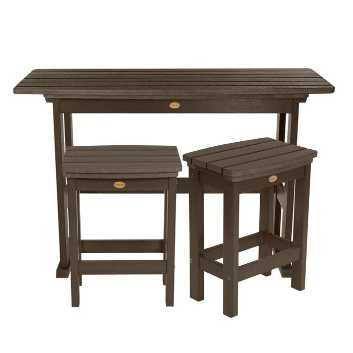 Bar Table Set: Wooden 3 Piece Bar Table Set