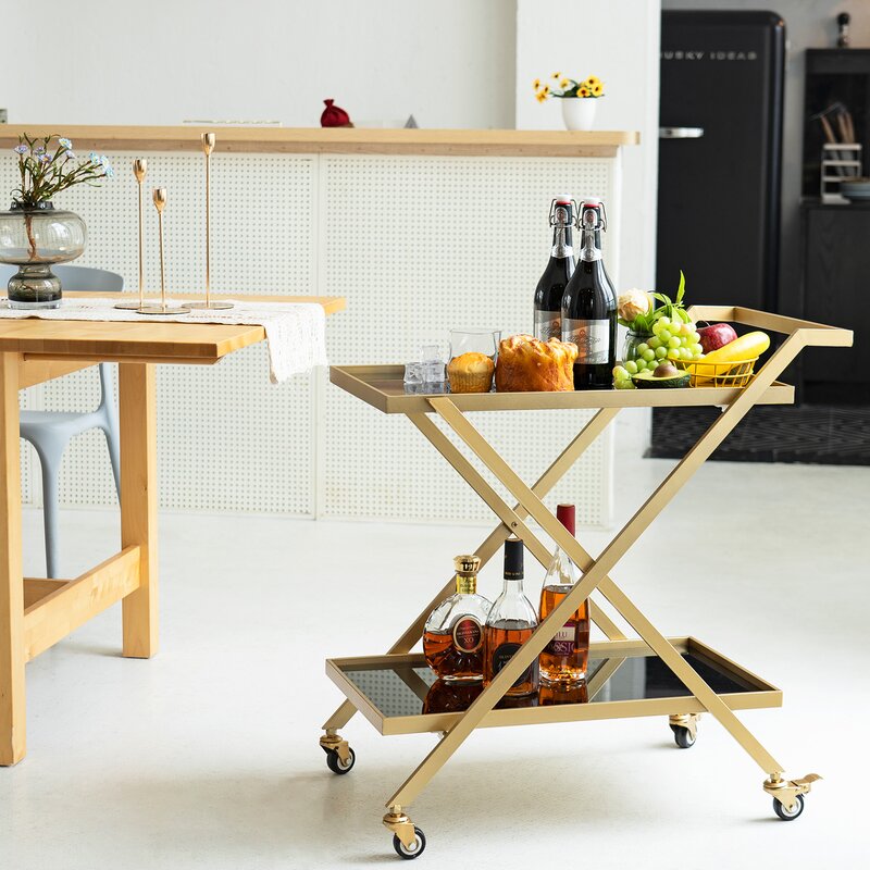 Bar Trolley: 2-Tier Kitchen Bar Trolley