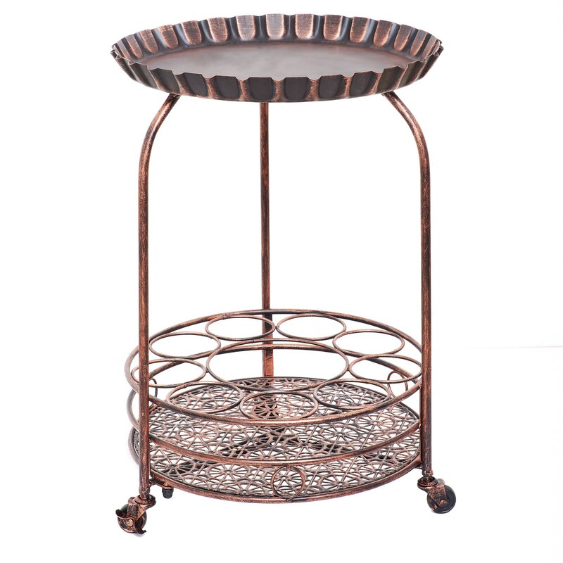 Bar Trolley : Silver Finish Bar Trolley