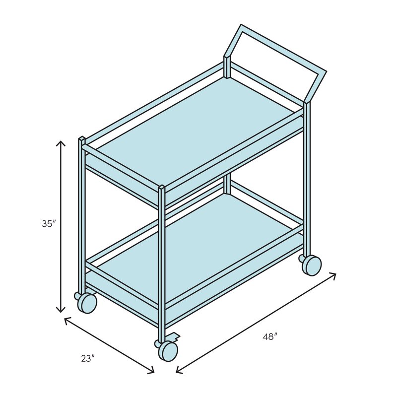 Bar Trolley : 4 Wheels Wooden Bar Trolley