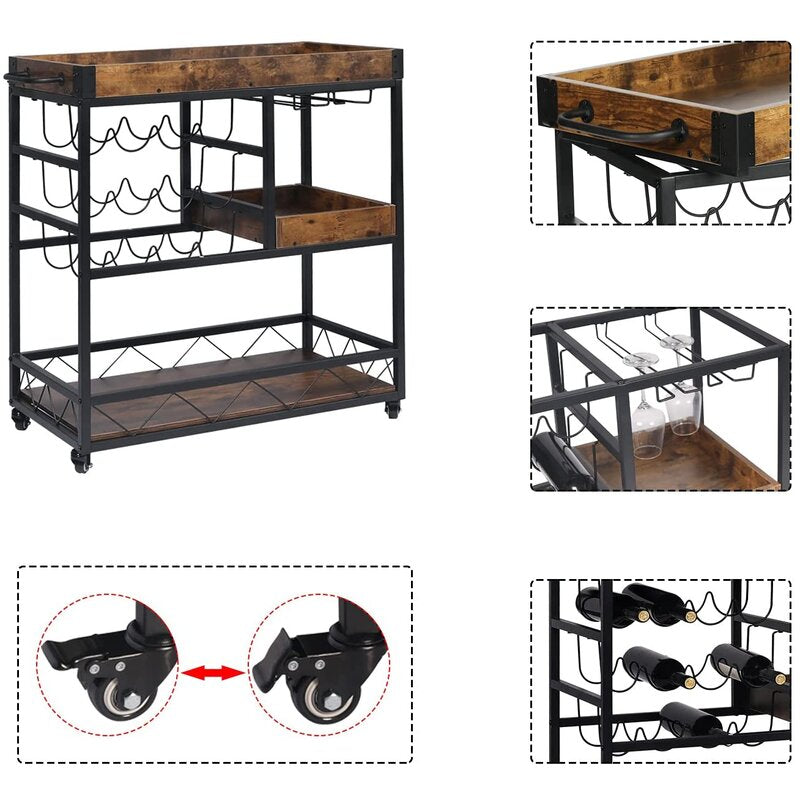 Bar Trolley : Large Bar Serving Trolley
