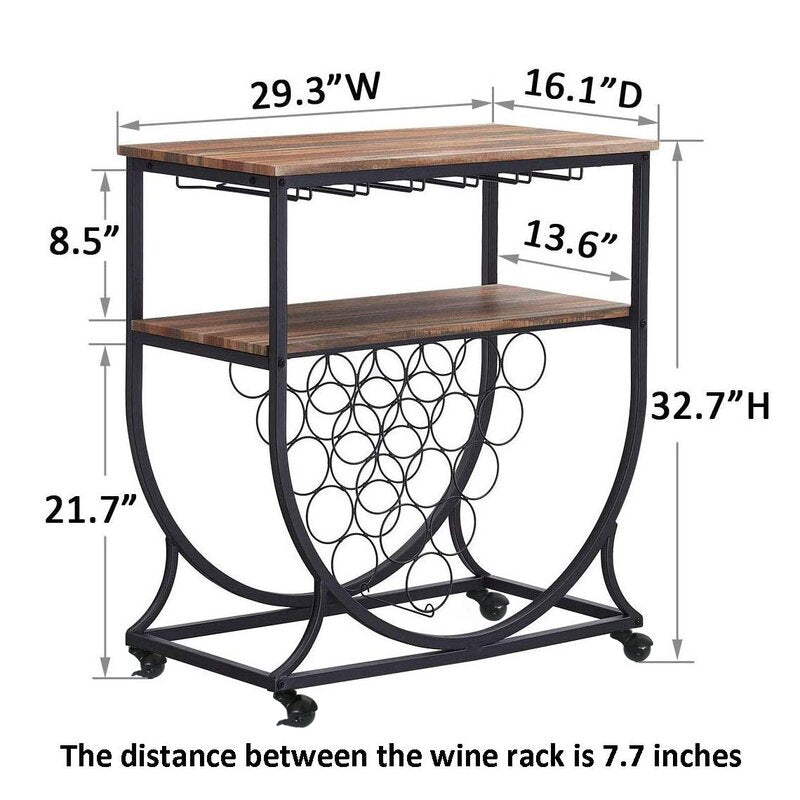 Bar Trolley : Modern Rustic Style Bar Trolley
