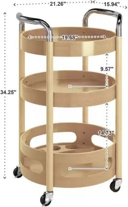 Bar Trolley Oval Wooden Bar Trolley