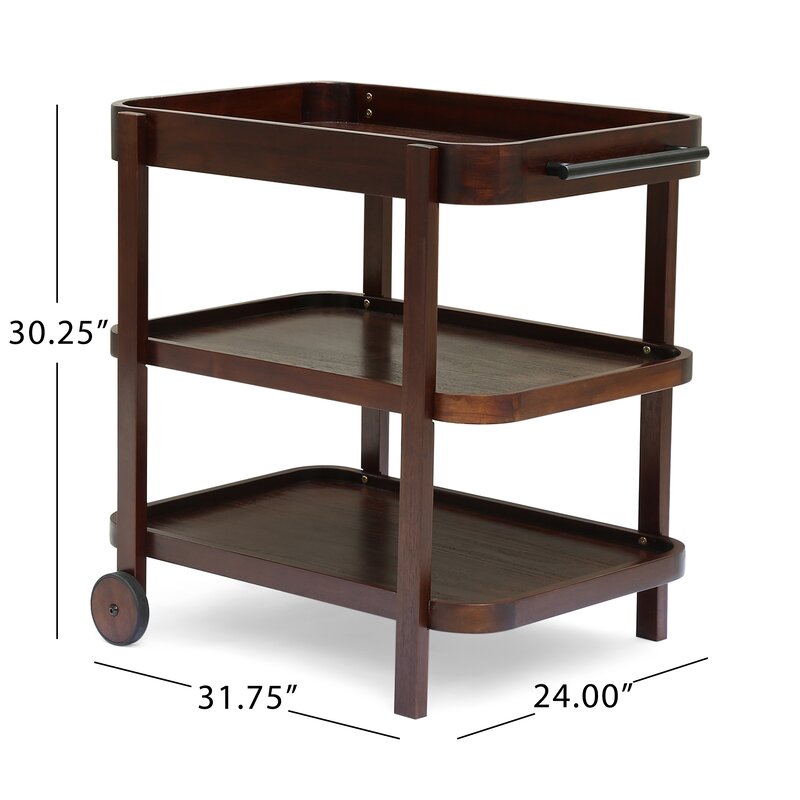 Bar Trolley : Rectangular Brown Bar Trolley