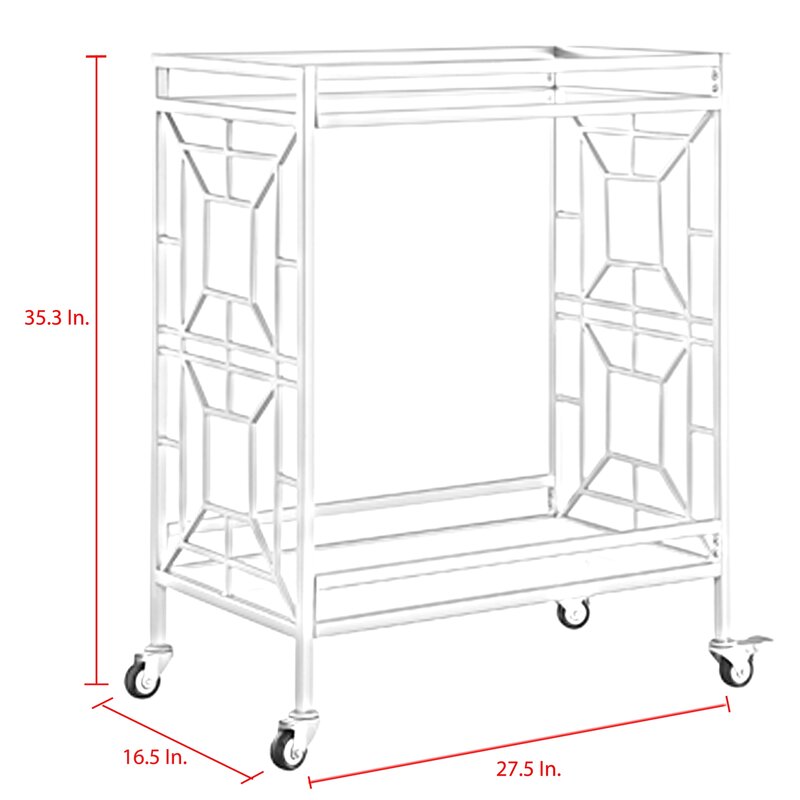 Bar Trolley: Rectangular Metal Bar Trolley