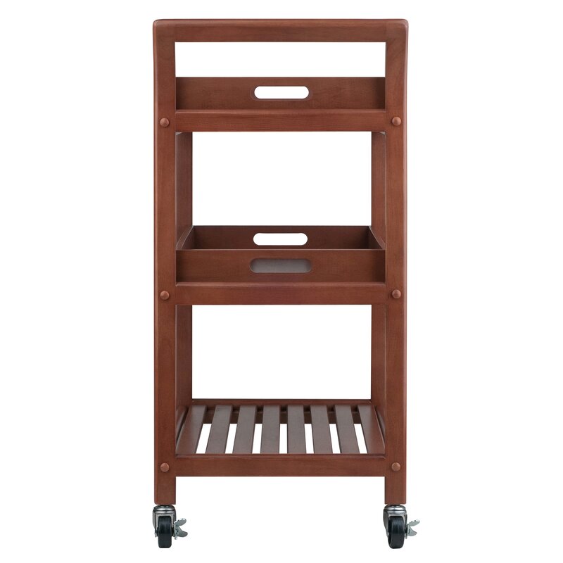 Bar Trolley : Rectangular Solid Wood Bar Trolley