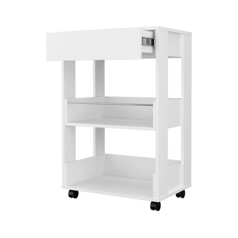 Bar Trolley: Rectangular White Bar Trolley