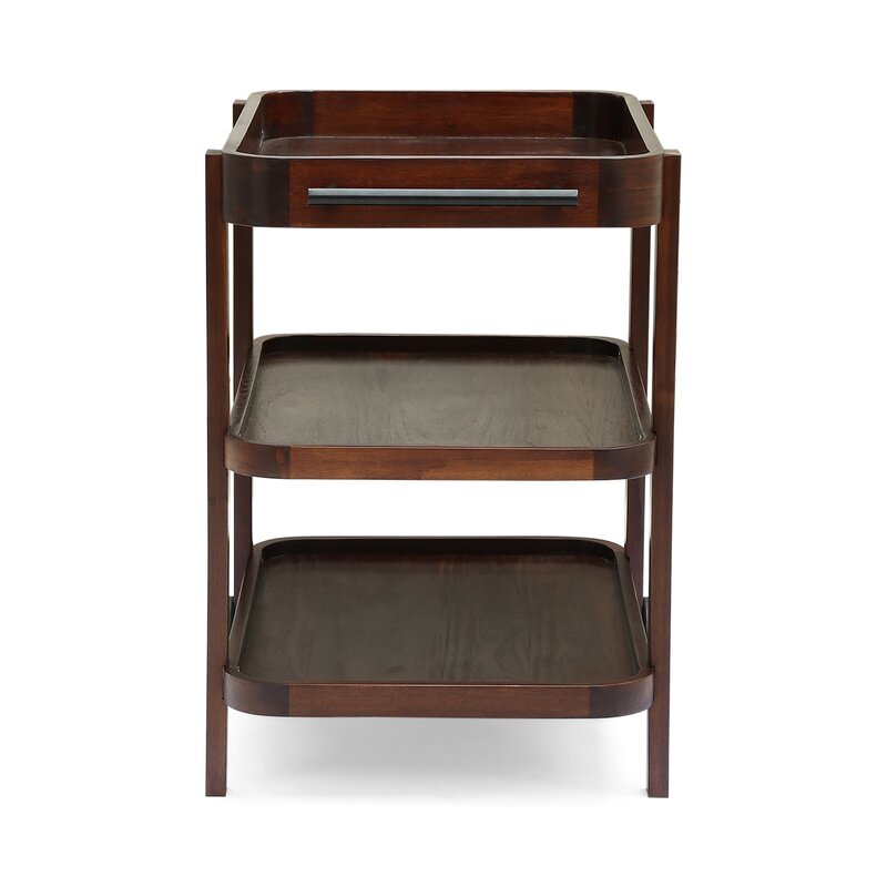 Bar Trolley : Rectangular Wooden Bar Trolley