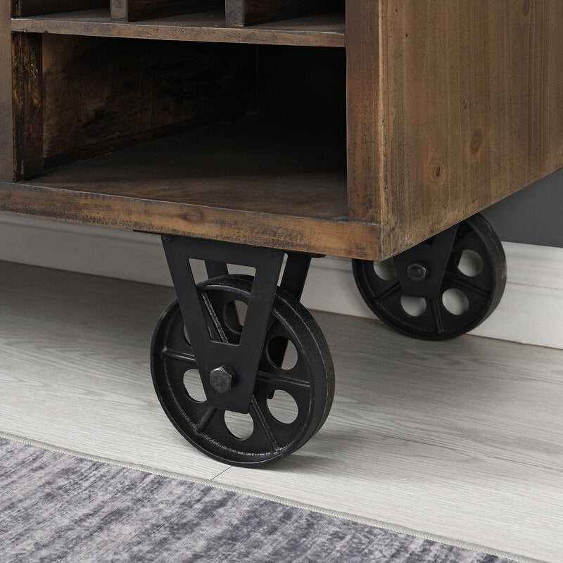 Bar Trolley: Rectangular Wooden Bar Trolley