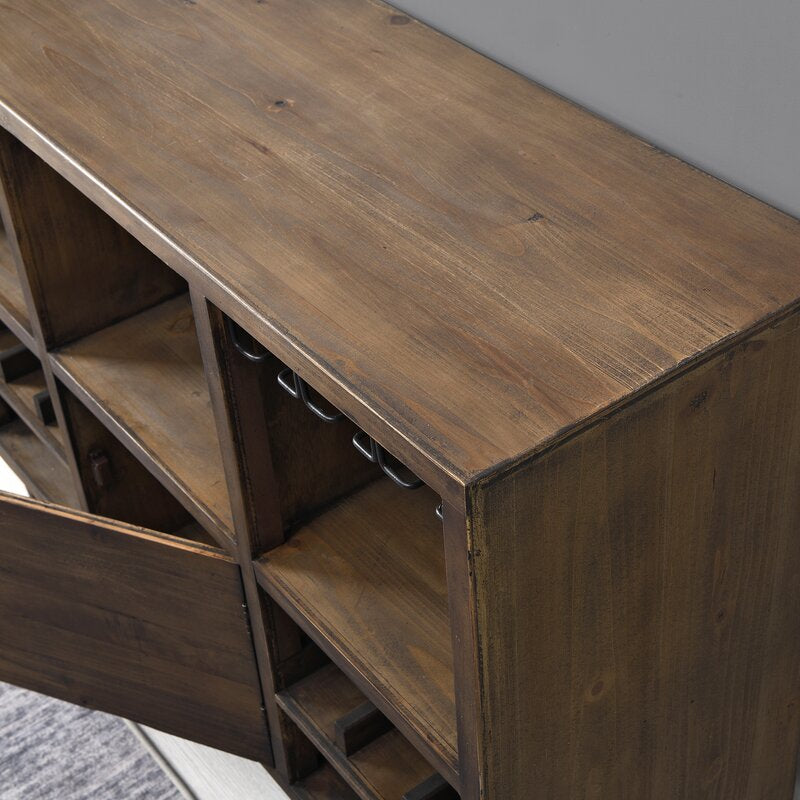 Bar Trolley: Rectangular Wooden Bar Trolley