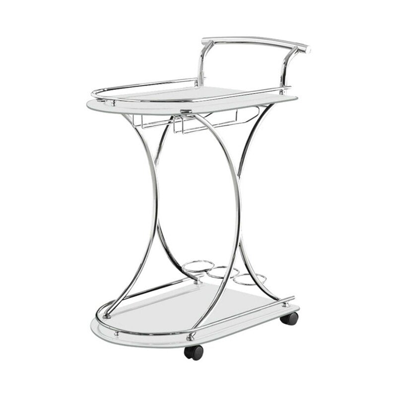 Bar Trolley : Silver Finish Bar Trolley
