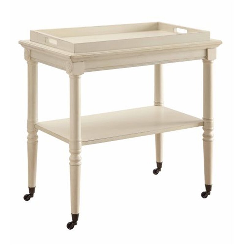 Bar Trolley: Tray Table In White Bar Trolley