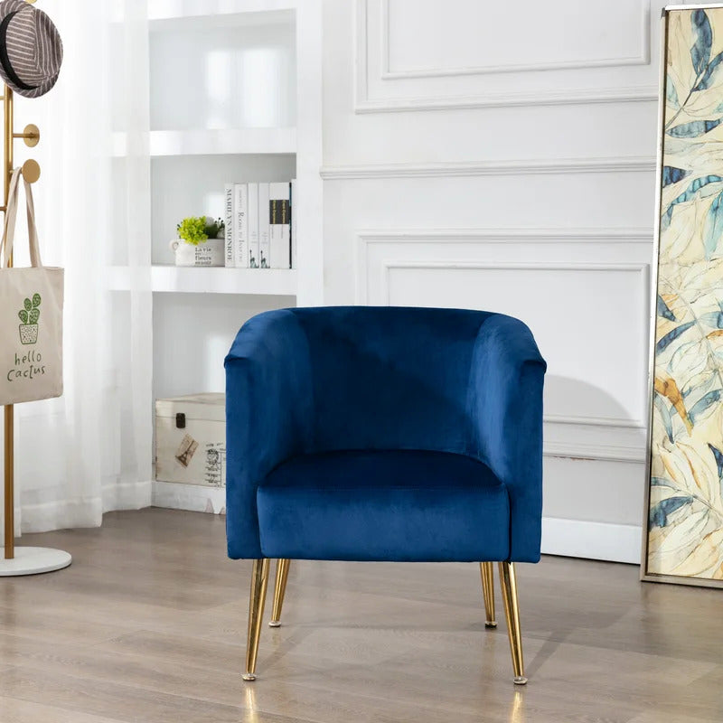 Barrel Chair: 25.2'' Wide Velvet Barrel Chair