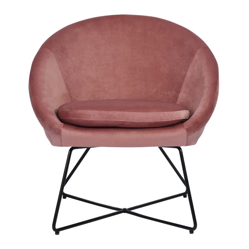 Barrel Chair: 26.77'' Wide Velvet Barrel Chair