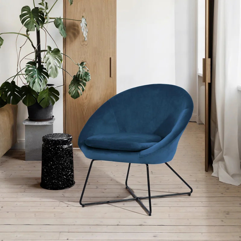 Barrel Chair: 26.77'' Wide Velvet Barrel Chair