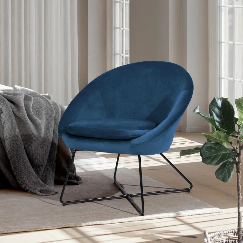 Barrel Chair: 26.77'' Wide Velvet Barrel Chair