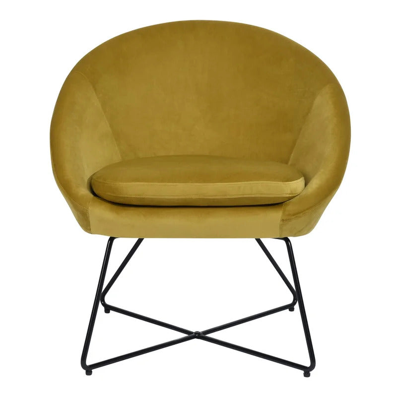 Barrel Chair: 26.77'' Wide Velvet Barrel Chair