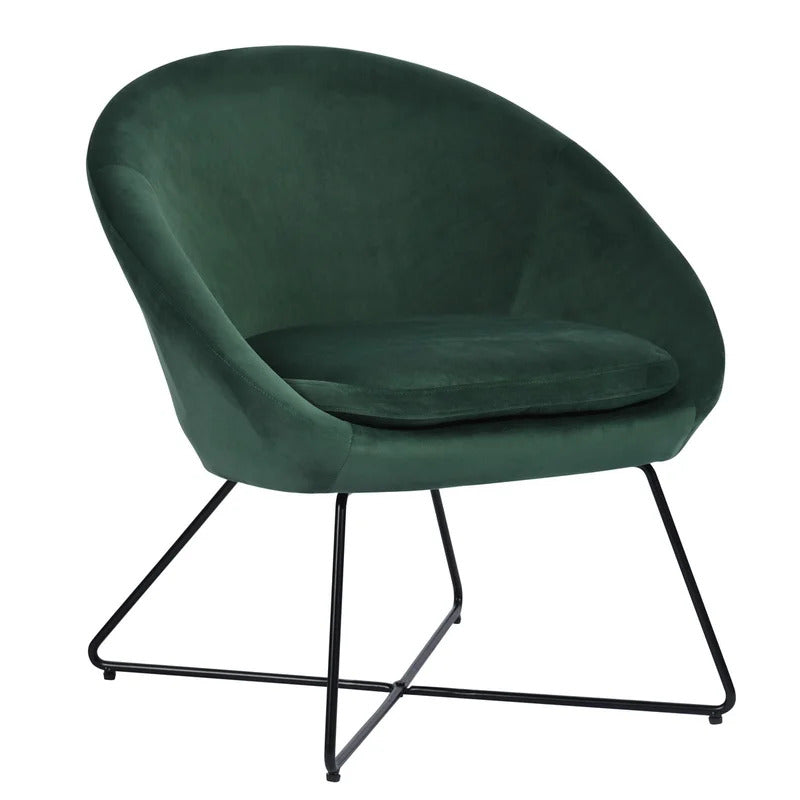 Barrel Chair: 26.77'' Wide Velvet Barrel Chair