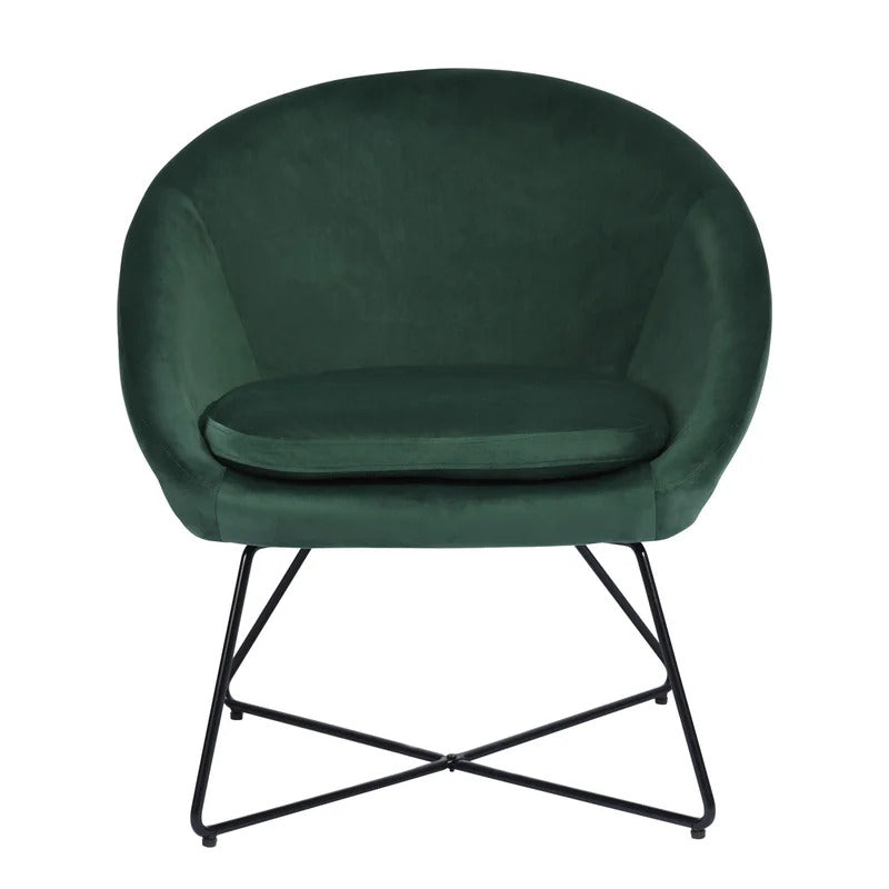 Barrel Chair: 26.77'' Wide Velvet Barrel Chair