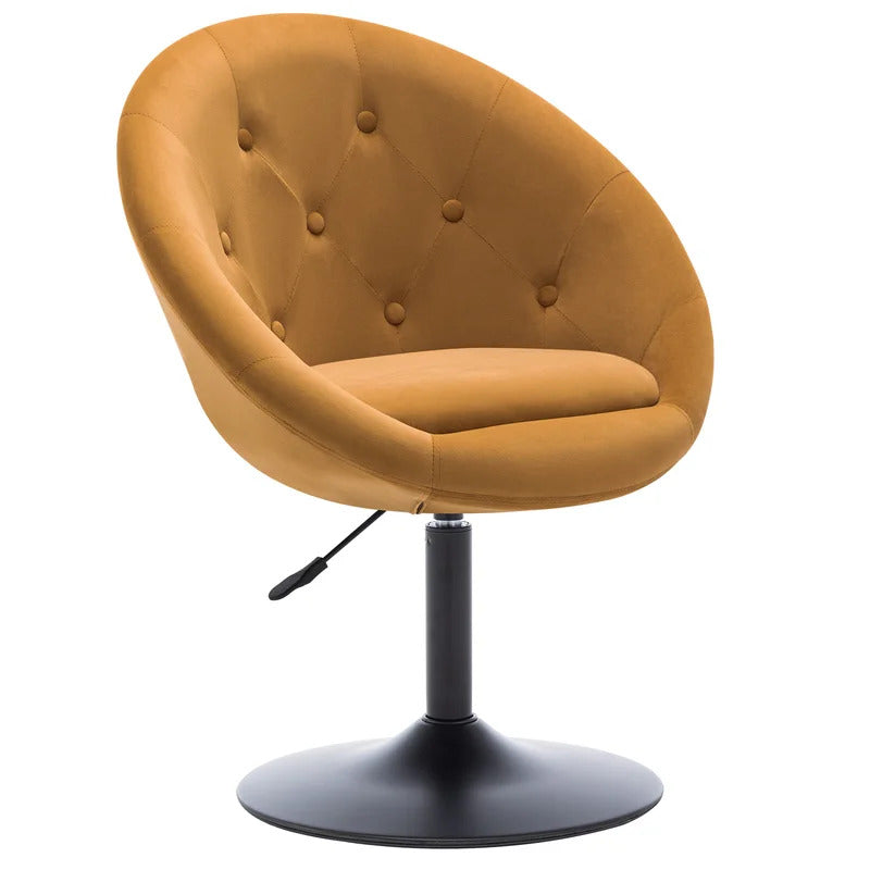 Barrel Chair: 26.7'' Wide Tufted Velvet Barrel Chair
