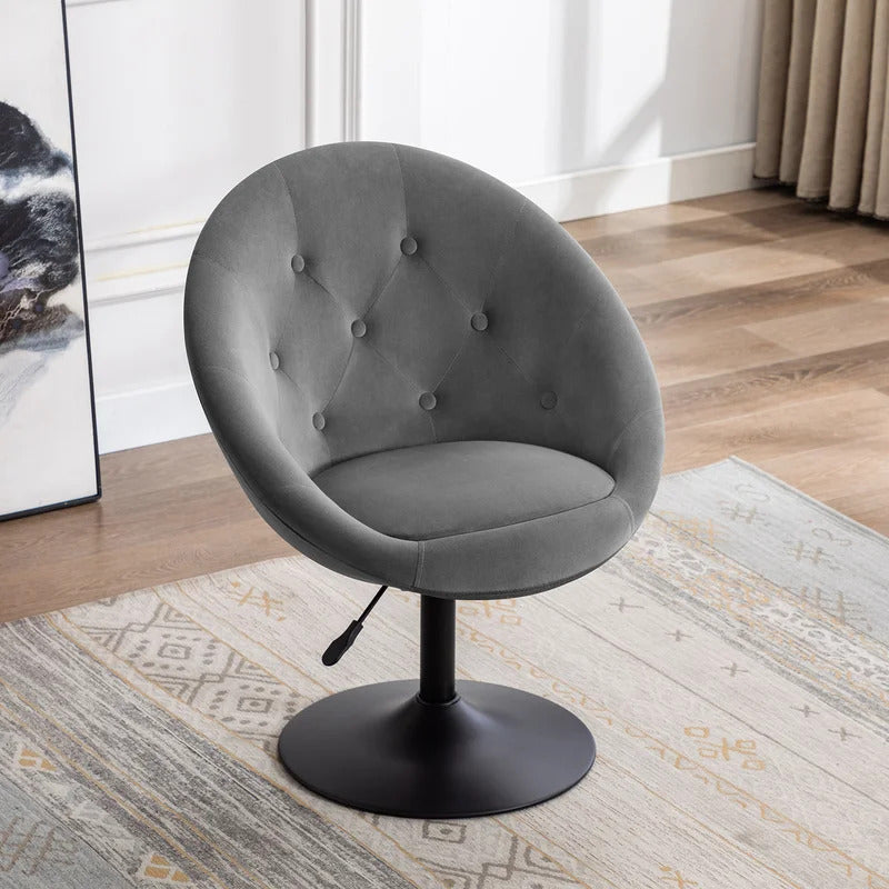 Barrel Chair: 26.7'' Wide Tufted Velvet Barrel Chair