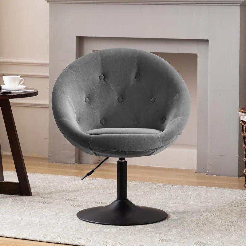 Barrel Chair: 26.7'' Wide Tufted Velvet Barrel Chair