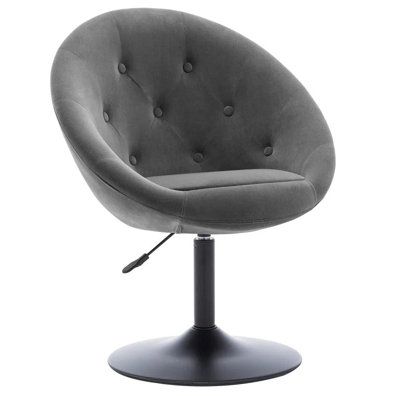 Barrel Chair: 26.7'' Wide Tufted Velvet Barrel Chair