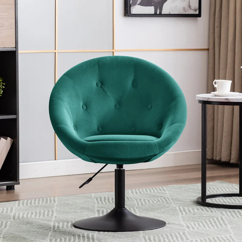 Barrel Chair: 26.7'' Wide Tufted Velvet Barrel Chair