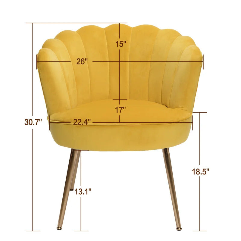 Barrel Chair: 26'' Wide Velvet Barrel Chair