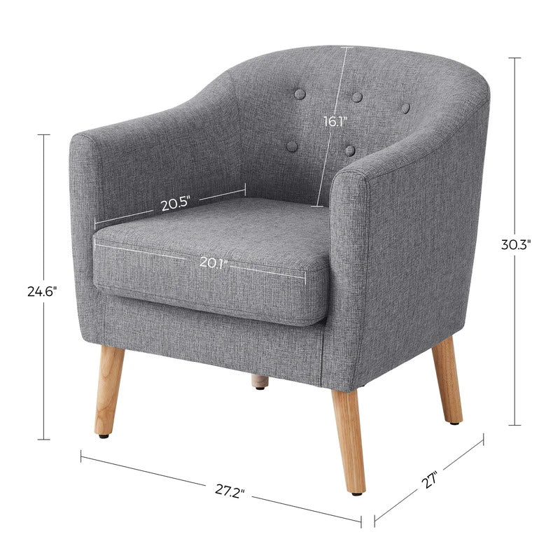 Barrel Chair: 27.2'' Wide Tufted Barrel Chair
